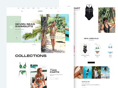 SS_1208_Swim Suits clean design ecommerce fashion landing page minimal swim suits ui ux web design