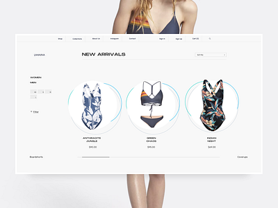 LH 1064 05 - Swimsuits - Catalog clean ecommerce landing page minimal product page swimsuit ui ux web design
