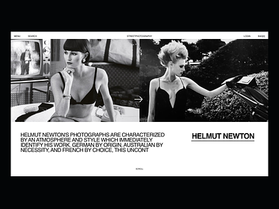 Helmut-Newton #2 clean fashion fashion design helmut newton minimal newton photography portfolio ui web web design