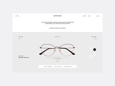 EYEWEAR - DK 1732 ecommerce eyewear fashion glassess landing page minimal product page ui ui design ui designer ux web web design webdesigner