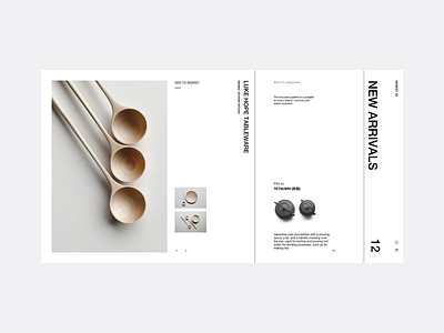 Tableware -1050 - Product bowls forks landing page minimal product design product page swiss design tableware ui uiinspirations userinterface ux web web design