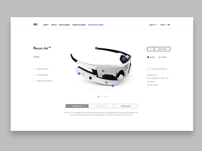 Smart Glasses minimal product card ui