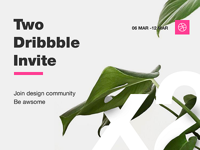 Two Dribbble Invites dribbble greens invite spring