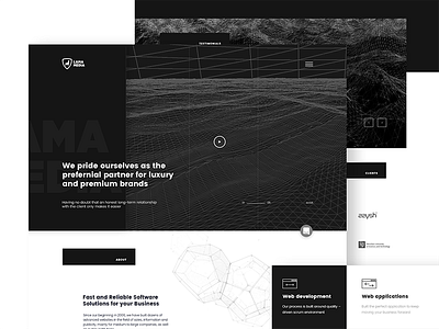 LM - software house abstract app design app development company black white landing page minimal modern product page software house ui ux web design webdesign