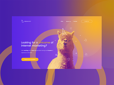 Alpacorn - Online Marketing alpacorn design art digital marketing agency funky and fresh lama landing page marketing marketing agency positive vibes unicorn web design agency web design company webdesign