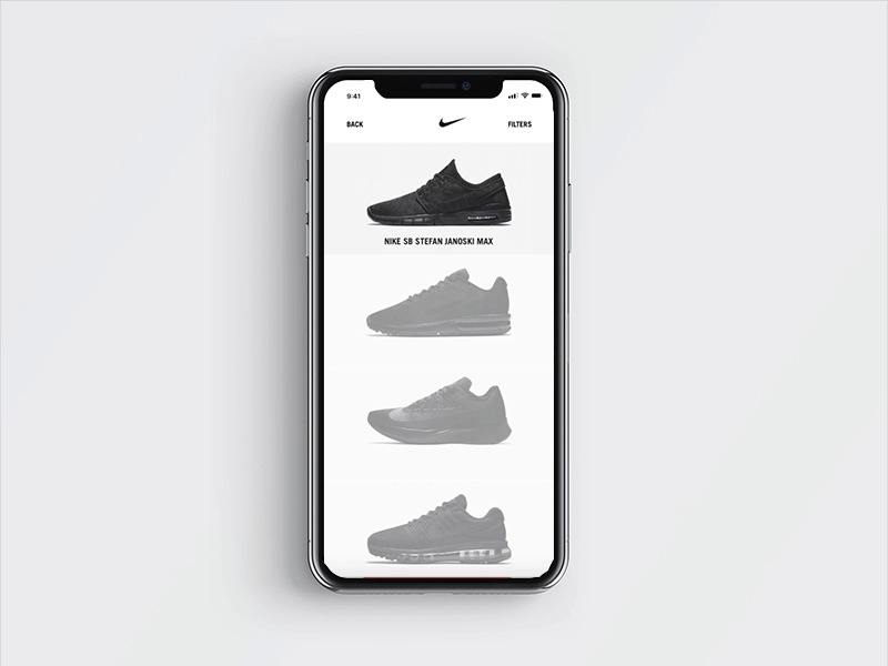 SB-631-3-3 nike iphone x app minial ecommerce gif
