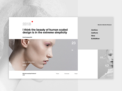 Laws of Attraction events fashion gray landing page museum minimal