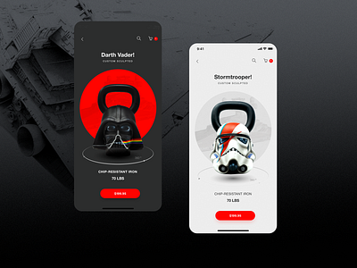 KS_1259_07 app app concept app design black clean design ecommerce kettelbell minimal product design star wars starwars ui ux