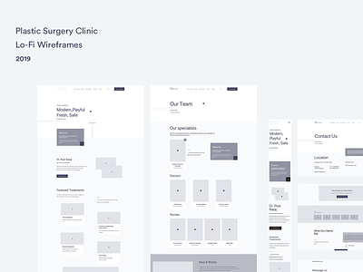 Lo-Fi Wireframes landing page lo fi plastic surgery surgery ui ux ux design web wireframe design wireframes wireframing