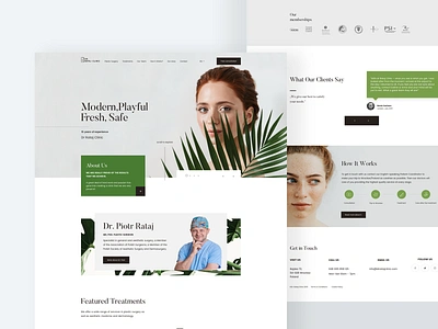 Plastic Surgery Clinic beauty clinic branding clean landing page minimal plastic surgey product page ui ux web web design