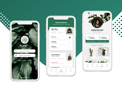 PlantIt - Mobile iOS App For Plant Care And Exchange app botanic clean design flower interaction design ios minimal mobile ui nature