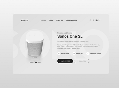 SONOS Web UI/UX Redesign - Light Mode app audio light mode product design sonos sound tech ui web design
