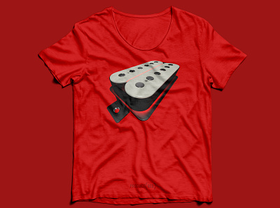 Guitar Pickup Product (RED) T-Shirt Design 3d design guitar t shirt