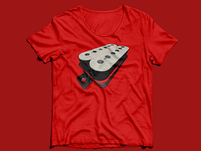 Guitar Pickup Product (RED) T-Shirt Design