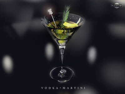 Martini Glass Render 3d ad c4d render