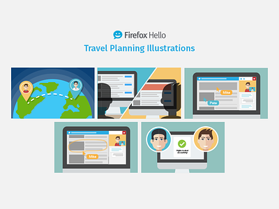Firefox Hello Illustrations firefoxhello flatdesign illustration research
