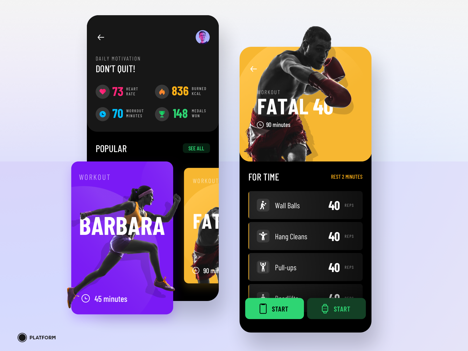 Fitness App by Andrej Roman for PLATFORM on Dribbble