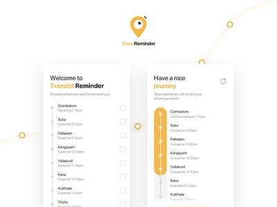 TransReminder - UI/UX casestudy transport travel ui user experience design user interaction ux