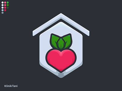 Heart and Leaf Emblem Logo - Klinik Tani