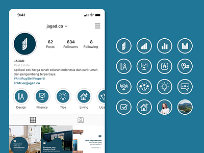 JAGAD Instagram Featured Stories Icons Alternative app branding concept design icon logo ui ux vector