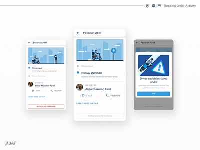JAT Ongoing Order app design ui ux