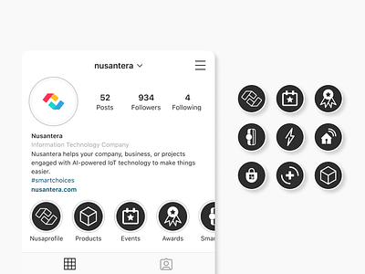 Nusantera Instagram Story Icon Pack app branding concept design icon ui ux