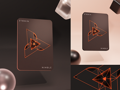 Orange 3D Card Design branding concept design icon illustration logo vector