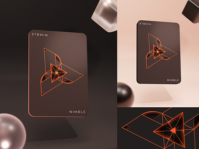 Orange 3D Card Design