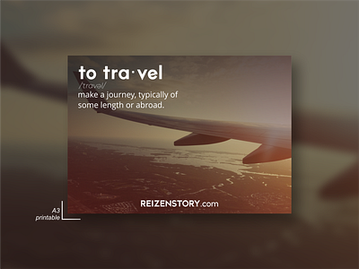 Reizen Poster branding concept photo poster print printable product promotion travel website