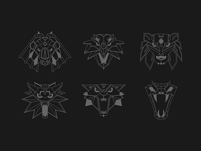 The Witcher School Medallion Design animal cool illustration line art whatever witcher