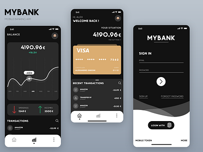 My Bank App animation app art branding design graphic design icon minimal ux website
