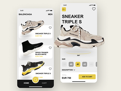 Shoes App app art balenciaga design graphic design minimal shoes shoes app shoes design shoes store ui uidesign ux