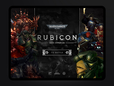 Rubicon battle chaos concept dark emperor figma future game hammer interface ui uiux ux war warhammer web webdesign website wireframe