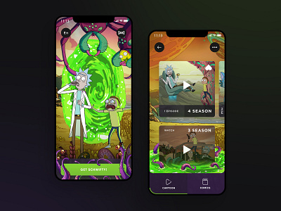 Rick and Morty app artitype concept design interface rickandmorty ui uiux ux web webdesign