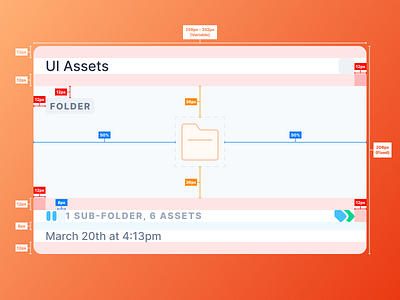 CMS Design System - Card Component Size Specifications asset card development fixed folder grid guide height layout percent pixel size spec sub folder variable