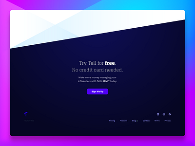 IRM Marketing Site - Footer branding button credit card cta flat footer free gradient marketing site section sign up ui ux web design web site