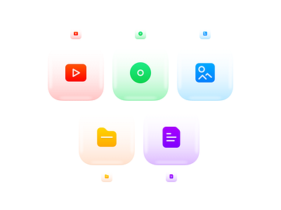 CMS Design System - File Type Icons 24px 3d audio bubble document folder gradient grid image photo plain text text video