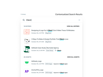 Contentstack CMS Design System - Contextualized Search