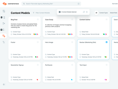 Contentstack CMS UI Updates - Content Models by Max Burnside on Dribbble