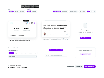 UserEvidence UI Components call to action card cta design system dropdown empty state filter hover integration interact primary publish saas search secondary sort tab tertiary view web app