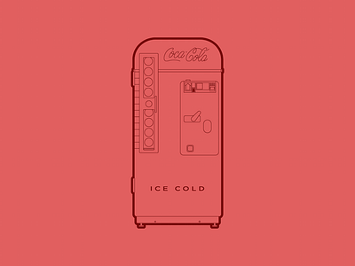 Vendo Coke Machine - 30 Minute Warmup coke drawing flat illustration line machine vendo warmup wip