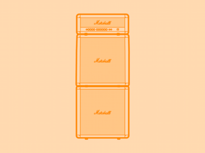 Marshall Amp Stack - 30 Minute Warmup amp drawing flat guitar illustration instrument line music warmup wip