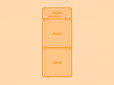 Marshall Amp Stack - 30 Minute Warmup amp drawing flat guitar illustration instrument line music warmup wip