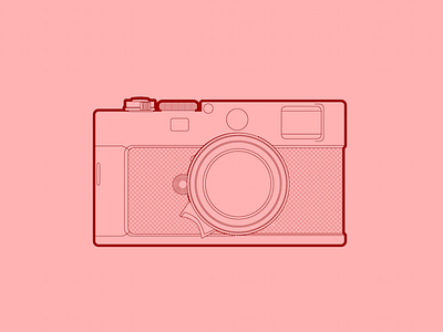 Leica M9 Illustration camera digital drawing flat illustration leica lens line m9 photo warmup wip