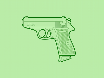 Walther PPK - 30 Minute Warmup flat gun handgun illustration line ppk walther warmup weapon wip