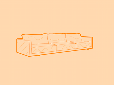 Sofa - 30 Minute Warmup couch flat furniture illustration line living room sofa warmup wip