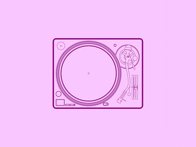 Technics SL-1200 - 30 Minute Warmup 1200 flat illustration instrument line music technics turntable warmup wip