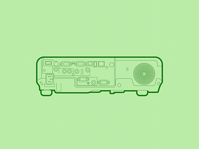 Projector - 30 Minute Warmup electronics flat illustration line projector screen tv warmup wip