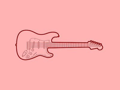 Fender Stratocaster - 30 Minute Warmup drawing electric fender flat guitar illustration instrument music stratocaster warmup wip