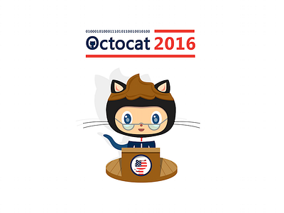 Octocat For Prez 2016 2016 campaign cat github illustration octocat politics president
